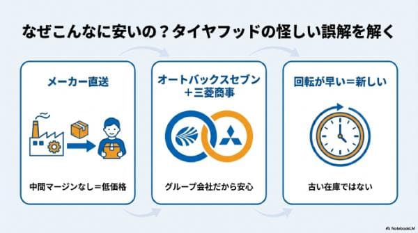 なぜこんなに安いの?タイヤフッドの怪しい誤解を解