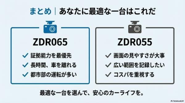 まとめ|ZDR065とZDR055なら結局どっち?