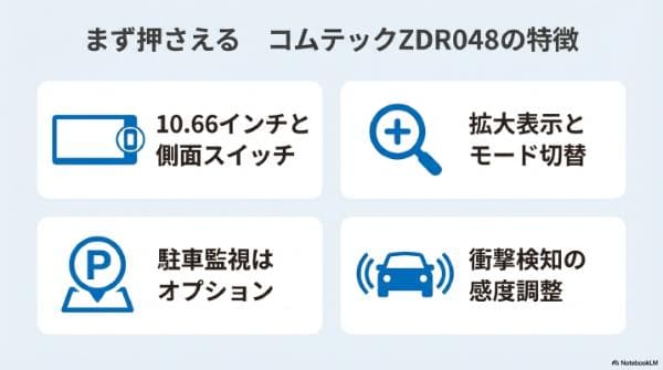 コムテックZDR048の特徴