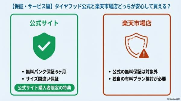 【保証・サービス編】タイヤフッド公式と楽天市場店どっちが安心して買える？