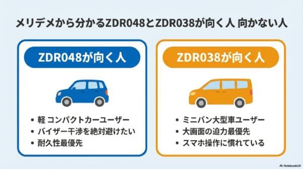 メリデメから分かるZDR048・ZDR038が向く人・向かない人