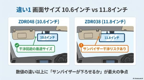 【違い1】画面サイズ｜10.6インチ vs 11.8インチ