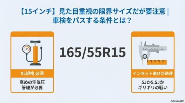 【15インチ】見た目重視の限界サイズだが要注意｜車検をパスする条件とは？