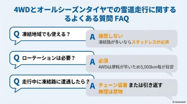 4WD×オールシーズンタイヤでの雪道走行に関するよくある質問（FAQ）