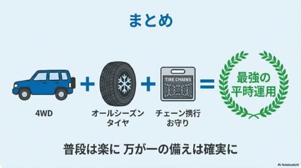 4WDならオールシーズンタイヤで雪道も余裕？JAFデータで見る真実まとめ