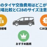 セレナのタイヤ交換費用はどこが安い？相場比較とC28のサイズ注意点