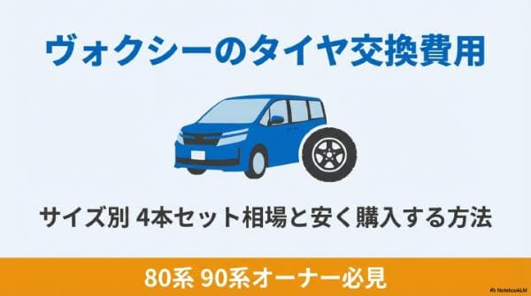 ヴォクシーのタイヤ交換費用｜サイズ別・4本セット相場と安く購入する方法