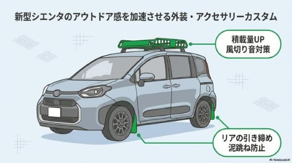 新型シエンタのアウトドア感を加速させる外装・アクセサリーカスタム