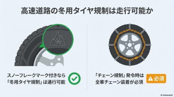 オールシーズンタイヤで高速道路の冬用タイヤ規制は走れる？